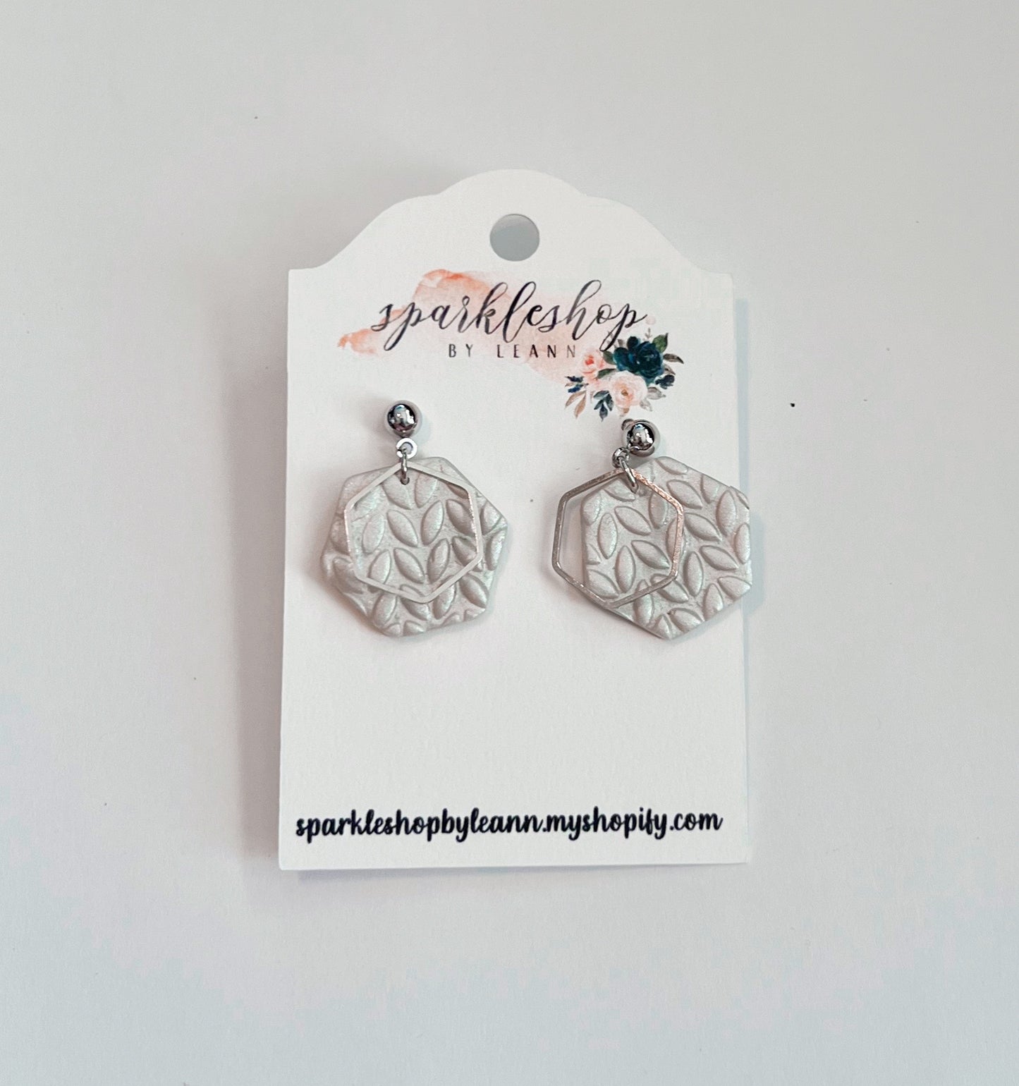 Knit Hexy - Polymer Clay Earrings