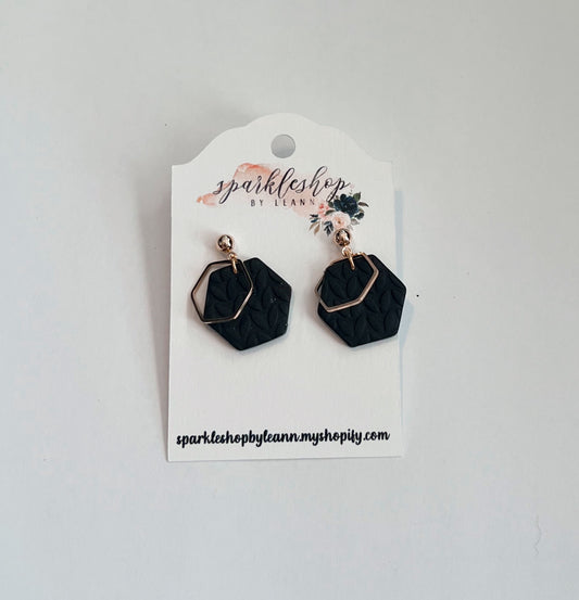 Knit Hexy - Polymer Clay Earrings